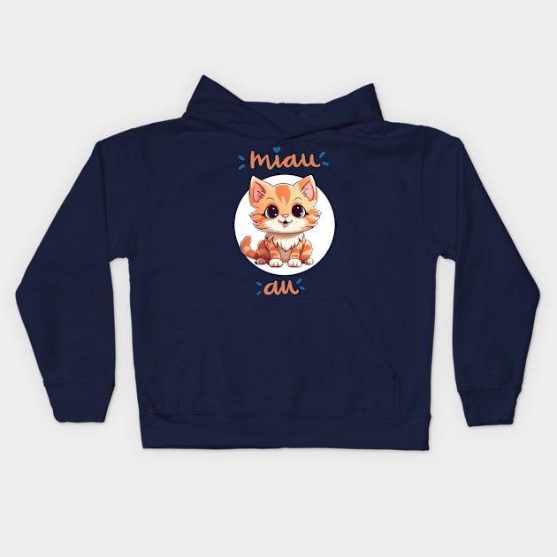 orange cat cute smiling Kids Hoodie by hnueng111